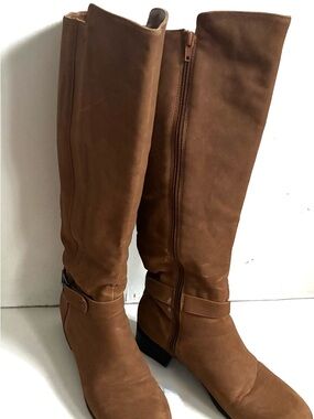 Nautica Tall Buckle Strap Over-the-Knee Boots - Brown